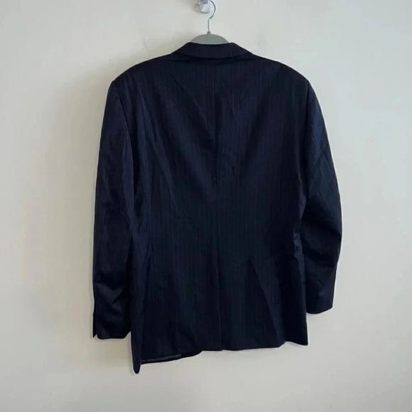 Ermenegildo Zegna 2pc Wool Suit Navy Blue Brown Pinstripe 50R - Picture 5 of 16